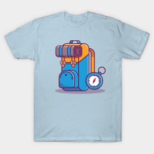 Backpack And Compass Hiking T-Shirt